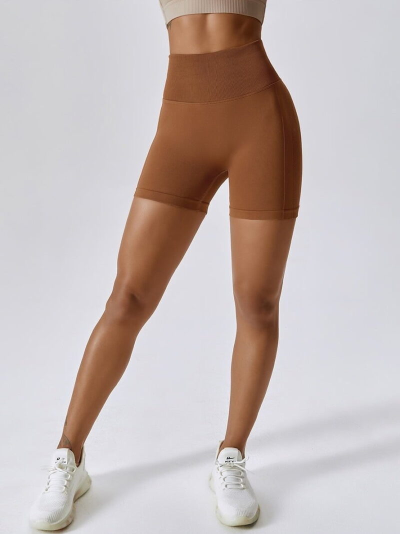 Hot Twist: Sexy High-Waisted Breathable Mesh-Accented Scrunch-Butt Shorts V2
