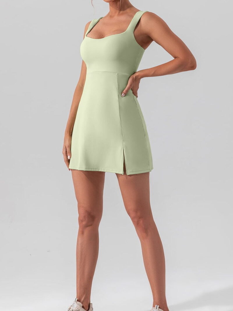 Look Stylish & Play Like a Pro in our Backless, Square-Neck Tennis & Golf Dress!
