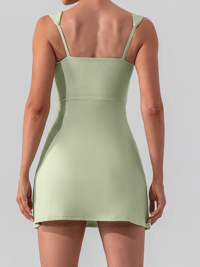 Luxurious Backless Golf & Tennis Dress with a Square Neckline