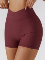 Luxurious Ribbed Elastic V-Waist Exercise Shorts - Feel the Comfort as You Sweat!