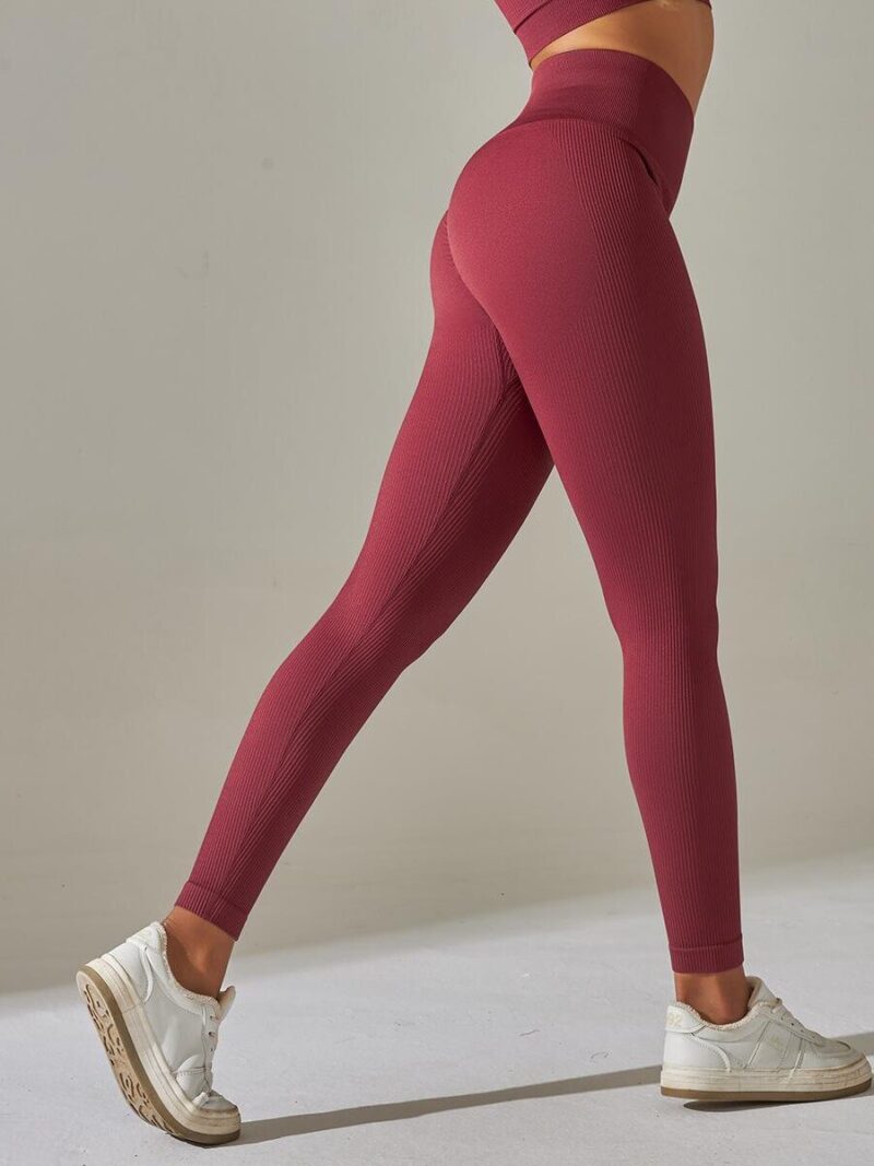 Luxurious Ribbed High-Waisted Scrunch Butt Leggings - Enhance Your Curves and Show Off Your Booty!