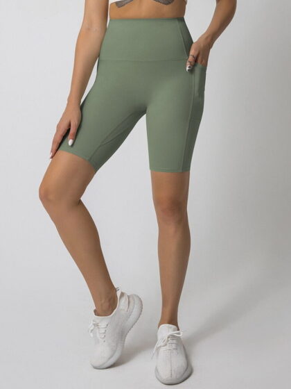 Luxuriously Soft High-Waisted Biker Shorts with Roomy Pockets - Perfect for Working Out or Lounging