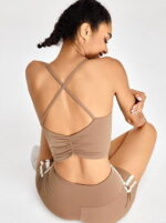 Seductive Scrunch-Top Cross Back Sports Bra - Sexy, Stylish, Supportive Workout Wear for Women