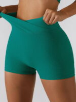 Sensual Stretchy V-Cut Gym Shorts with Ribbed Waistband
