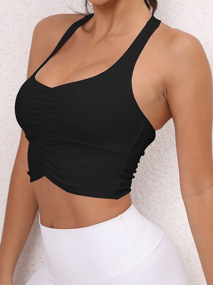 Sexy Scrunch Top Push-Up Sports Bra with Adjustable Straps - Get Ready to Show Off Your Assets!