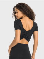 Shape-Enhancing Scrunch-Back Athletic Cropped Tank Top - Soft and Stretchy