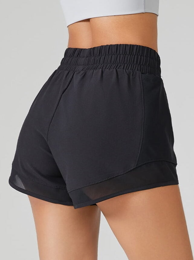 Slimming and Stylish High-Waisted Double-Layered Shorts with Pockets - Perfect for Any Occasion!