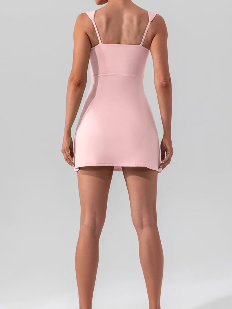 Sultry Backless Golf & Tennis Dress with a Flattering Square Neckline
