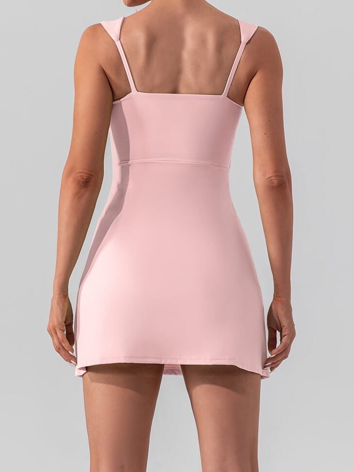 Sultry Backless Golf & Tennis Dress with a Flattering Square Neckline
