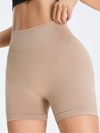 Sultry Peach High-Waisted Scrunch Butt Shorts