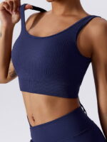 Sultry, Sexy, Ribbed Backless Strappy Sports Bra - Feel the Heat!