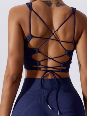 Sultry, Supportive, Ribbed, Backless, Strappy, Athletic, Sports Bra - Feel Sexy and Secure!