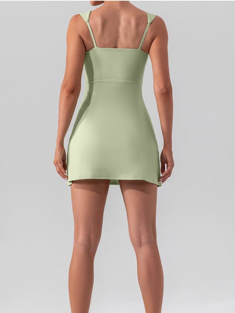 Swinging Style: Womens Backless Tennis-Golf Dress with Square Neckline