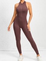 Turn Heads in the Backless Zip-Up Scrunch Butt Yoga Jumpsuit - Ankle Length!