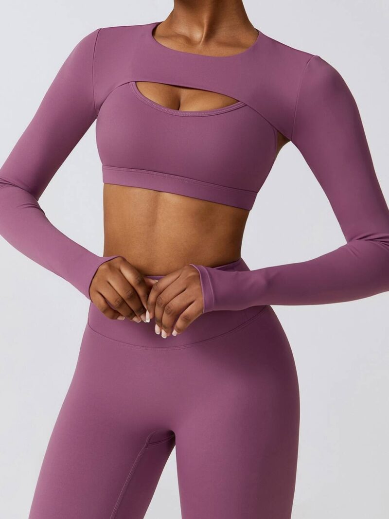 2-Piece Sexy Cover-Up Set: Outerwear & Push-Up Halter Sports Bra for Women, Athletic Wear, Beachwear, Swimwear, Activewear
