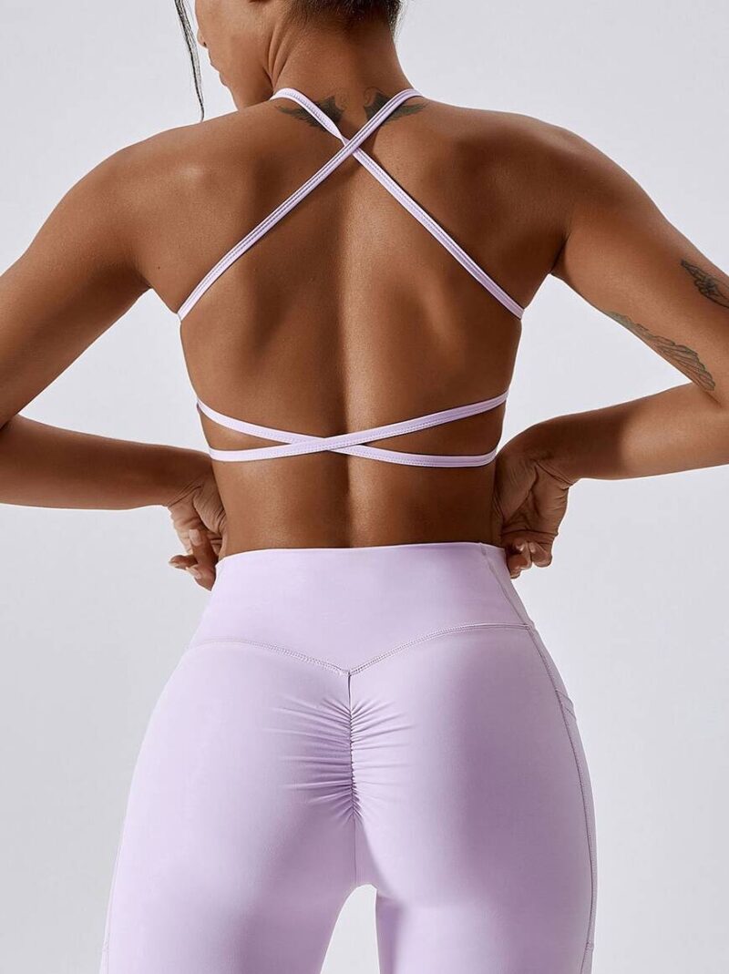 Alluring Crisscross Backless Push-Up Sports Bra for Maximum Support and Comfort While You Work Out