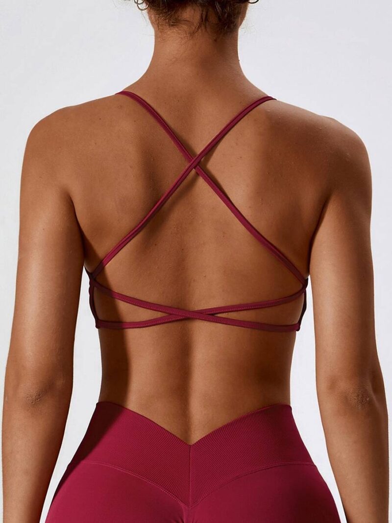 Be Bold. Be Brave. Sexy Cross Back Backless Sports Bra - Supportive Comfort for Active Women