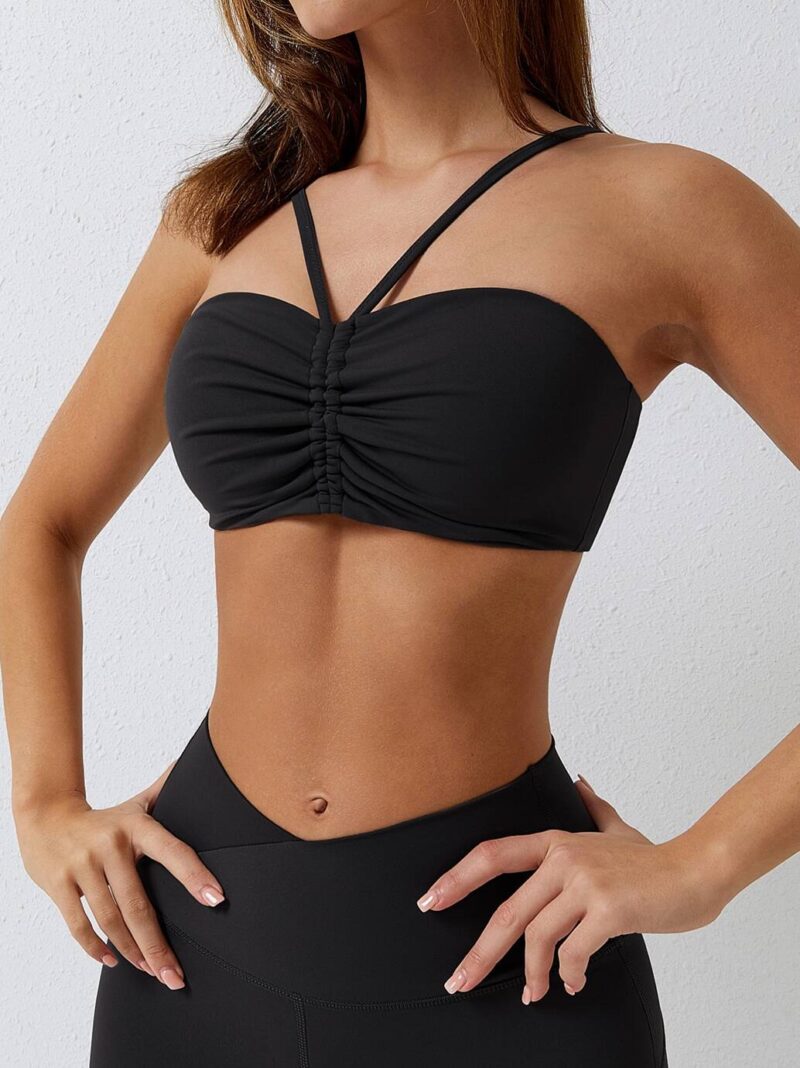 Boost Your Workouts with an Adjustable Spaghetti Strap Push-Up Sports Bra - Maximum Comfort and Support!