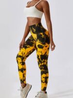 Brightly Colored Rainbow Tie Dye High Waisted Scrunch Butt Leggings - Make a Bold Statement!
