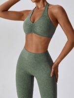 Camo Halter Neck Sports Bra & High Rise Gym Leggings - 2-Piece Set for the Bold & Athletic Woman