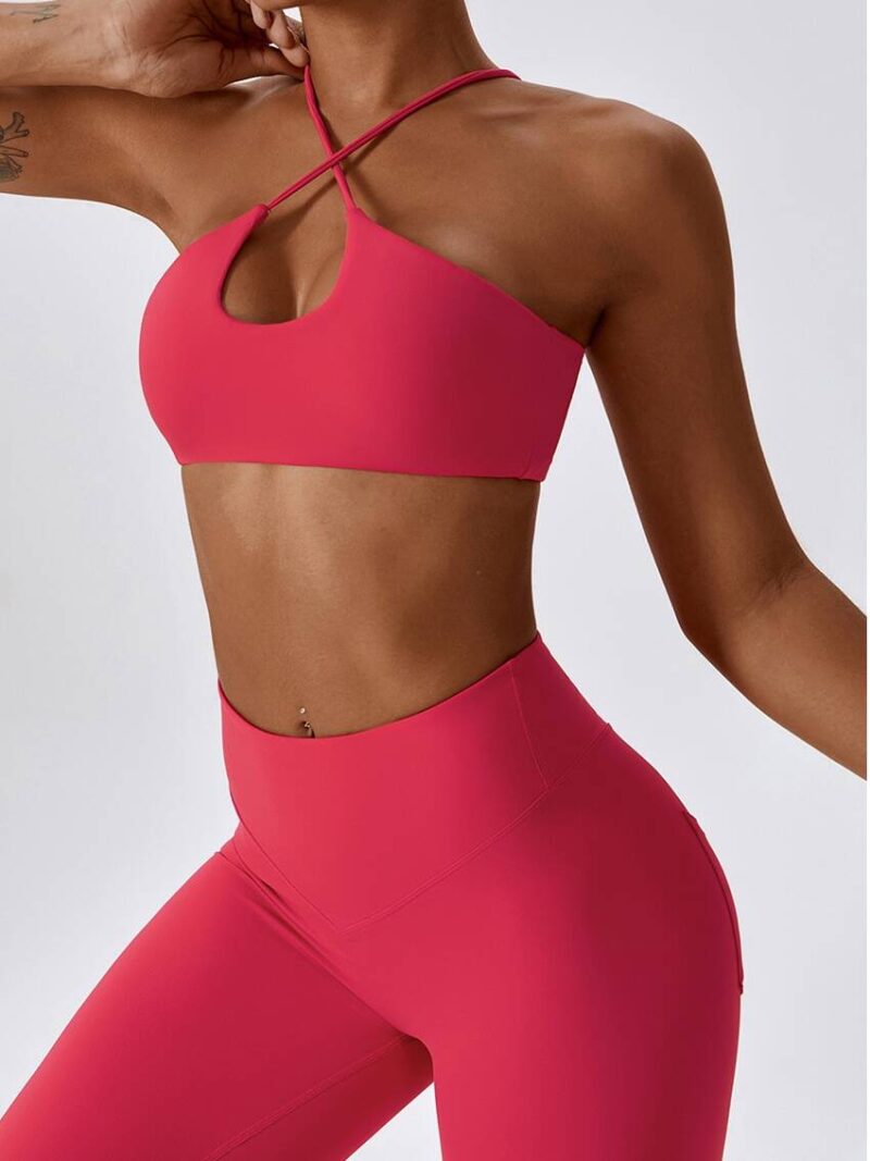 Cross-Back Athletic Bra & High-Waist Booty-Lifting Leggings Outfit Set | Ultimate Gym Wear for Women | Workout Clothes for Women | Scrunch Butt Yoga Pants | Compression Fitness Apparel