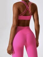 Double Strap Cross Back Sports Bra & High Waist Leggings Set V2 | Sexy Activewear for Women | 2-Piece Outfit | Breathable & Moisture-Wicking | Perfect for Gym, Yoga & Running