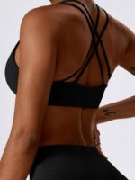 Double Thin Strap Cross Back Sports Bra for Women V2 - Sexy, Flattering Athletic Support for the Active Female - Move with Comfort & Confidence!