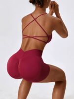 Elegant Cross-Back Backless Sports Bra - Perfect for Activewear and Yoga