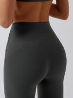 Elevate Your Style with V-Waist Flare Bottom Yoga Leggings - Feel Confident & Look Fabulous!
