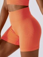 Fashion-Forward Ribbed Scrunch Butt Yoga Shorts - The Perfect Combination of Style and Comfort!