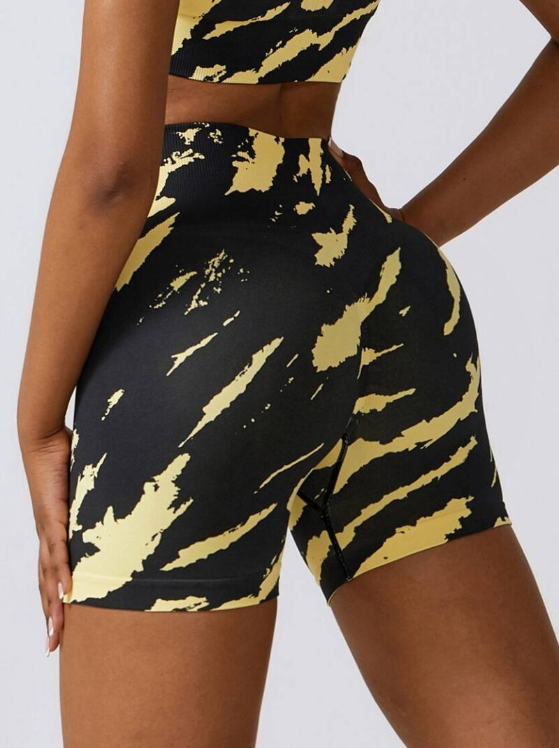 Fashionable High-Rise Tie-Dye Scrunch Butt Gym Shorts for Women