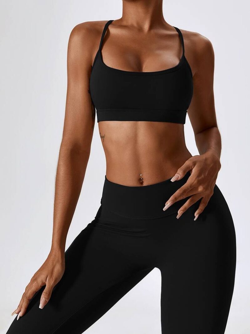 Fitness Apparel Bundle - Cross-Back Athletic Bra & High-Rise Scrunch-Butt Leggings - Get Ready to Feel Sexy & Strong!