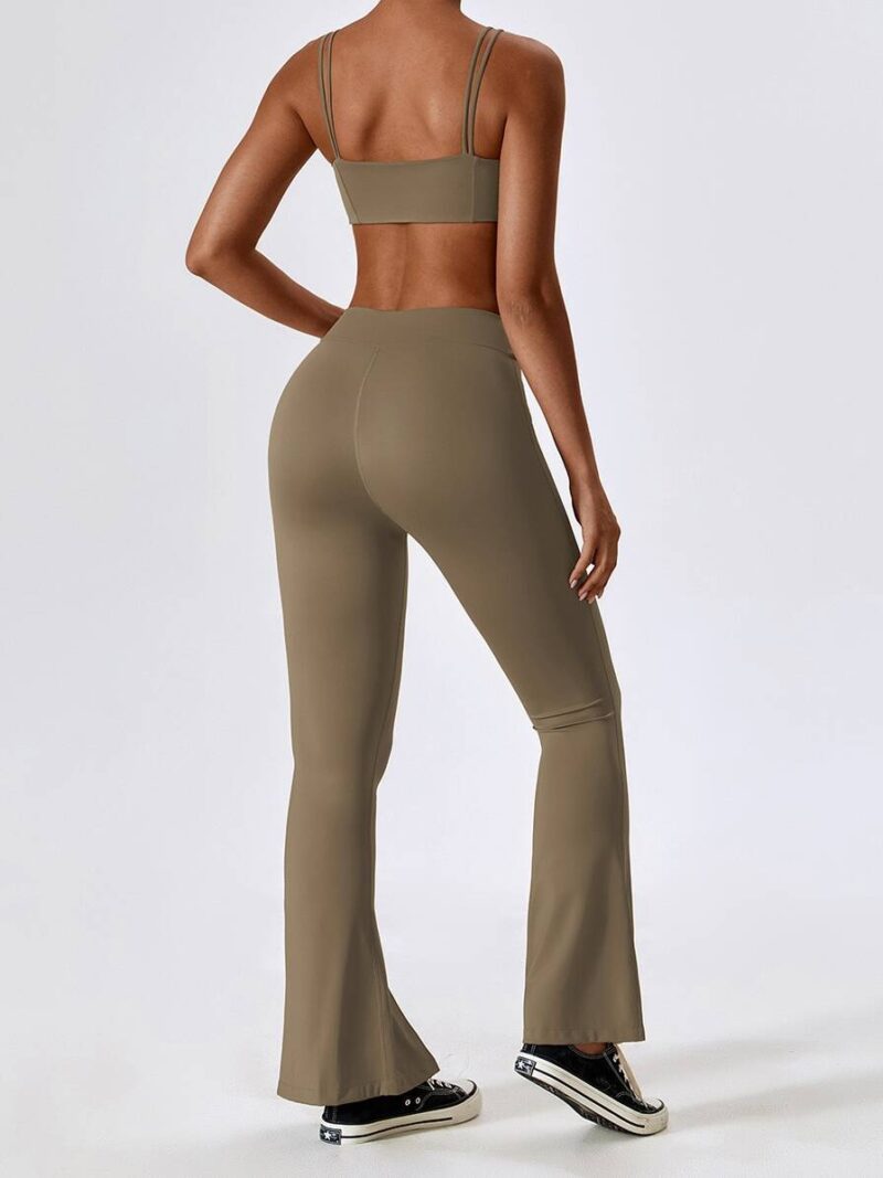 Flattering High-Rise Booty-Lifting Gym Tights with Wide Leg Flares