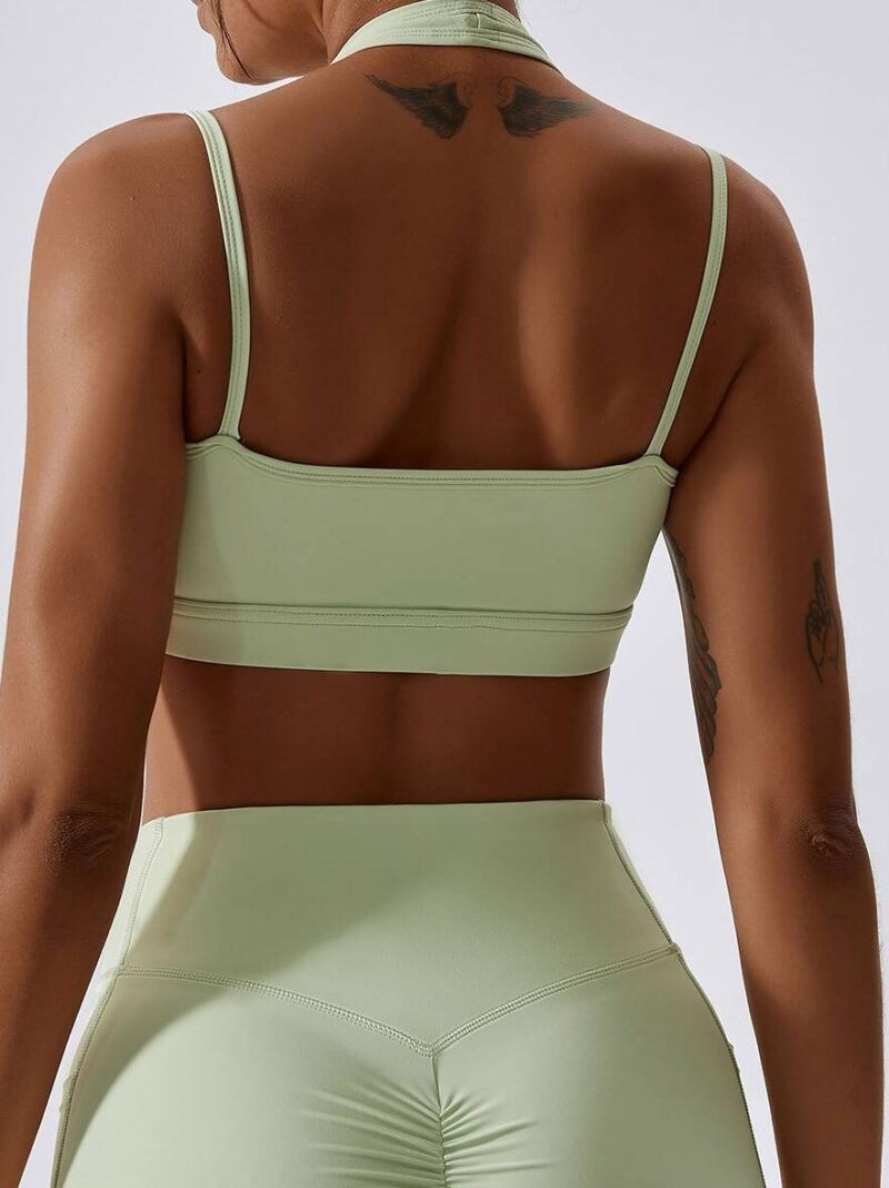 Halter Neck Design Backless Sports Bra - Breathable & Stylish Support for Active Women