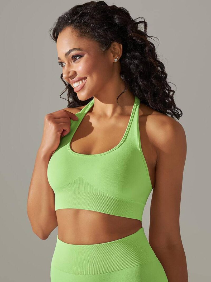 High-Impact Halterneck Push-Up Sports Bra - Get Ready to Power Through Your Workouts!