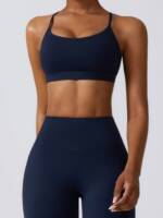 High-Performance Push-up Halter Sports Bra with Cross-Back Design - Maximum Comfort & Support for Your Active Lifestyle!