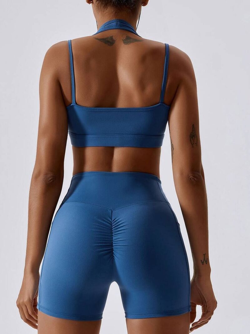 High-Performance Womens Halter Neck Backless Sports Bra - Supportive & Stylish!