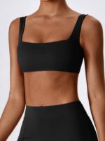 High-Performance Womens Seamless Square Neck Push-Up Sports Bra - Enhance Your Workout with Support & Comfort!