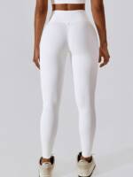 High-Waisted Ribbed Scrunch Butt Leggings - Sexy, Figure-Flattering, Slimming, Comfortable, V-Waist, Stretchy, Stylish