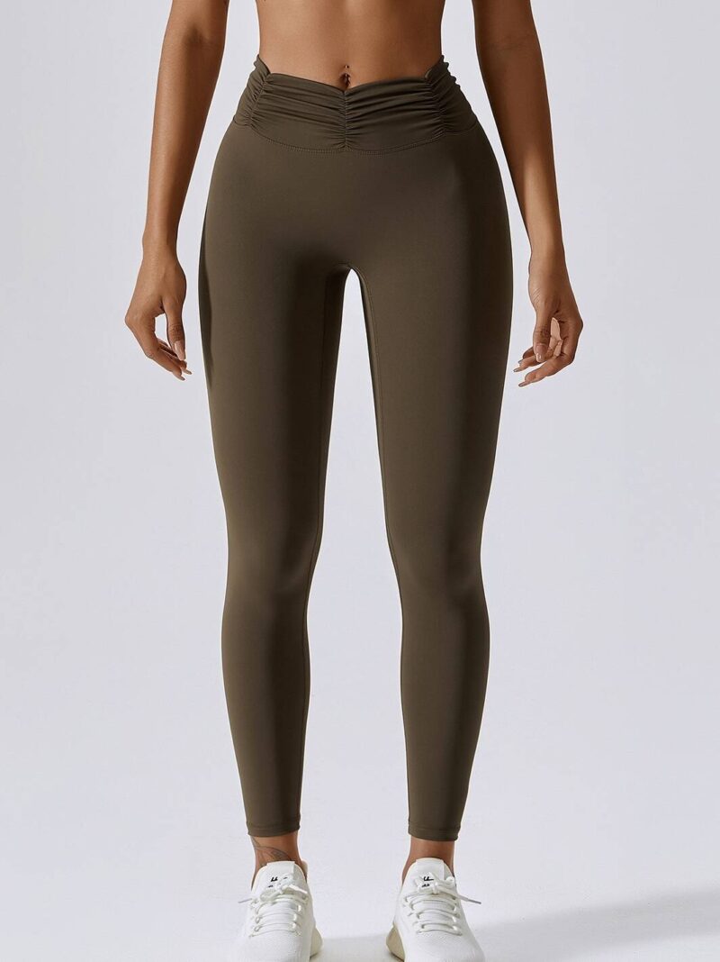 High-Waisted Workout Leggings with Scrunch Design