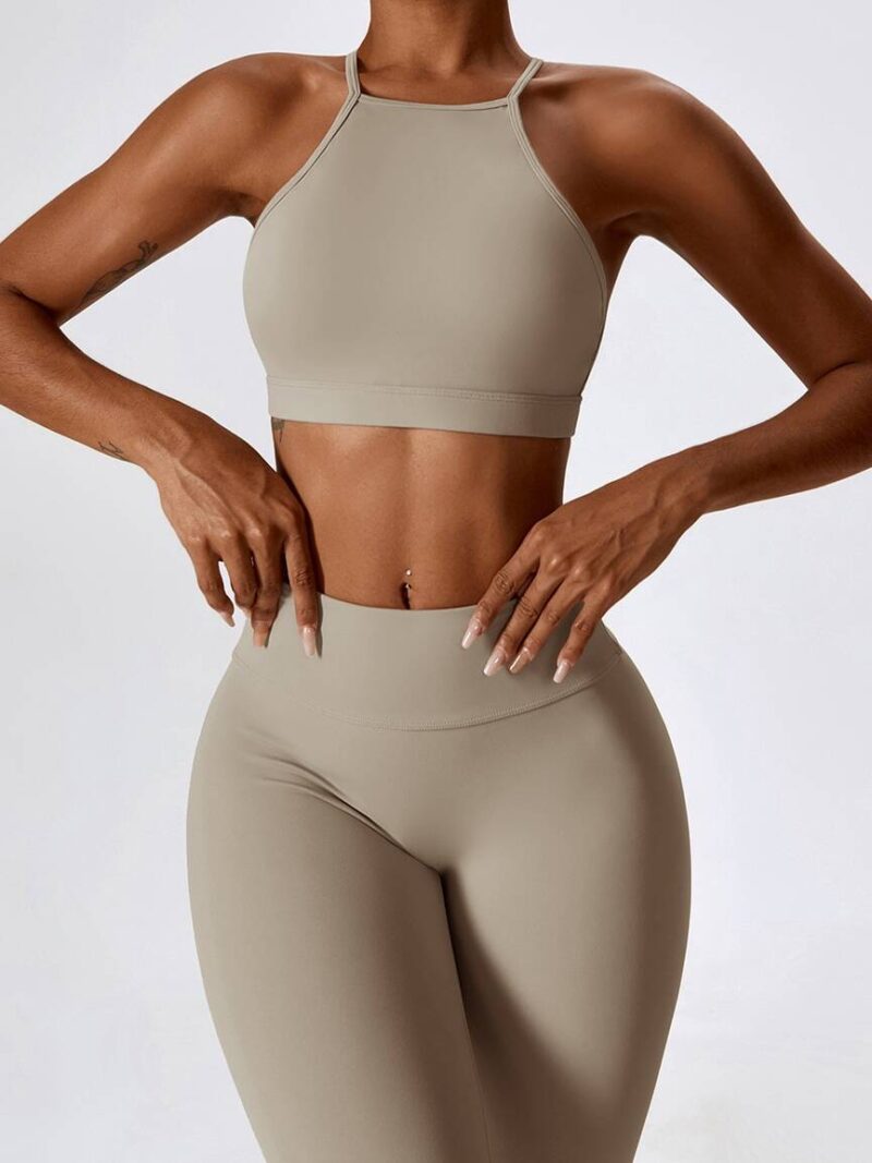 Hit the Gym in Style with this Sexy Workout Outfit Set - Strappy Back Sports Bra & High Waist Scrunch Butt Booty-Licious Leggings!