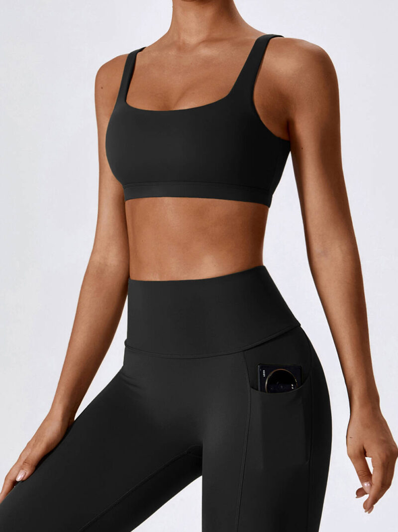 Hot Workout Combo: Backless Padded Sports Bra & High Waist Leggings Set - Perfect for Yoga, Running, Pilates & More!
