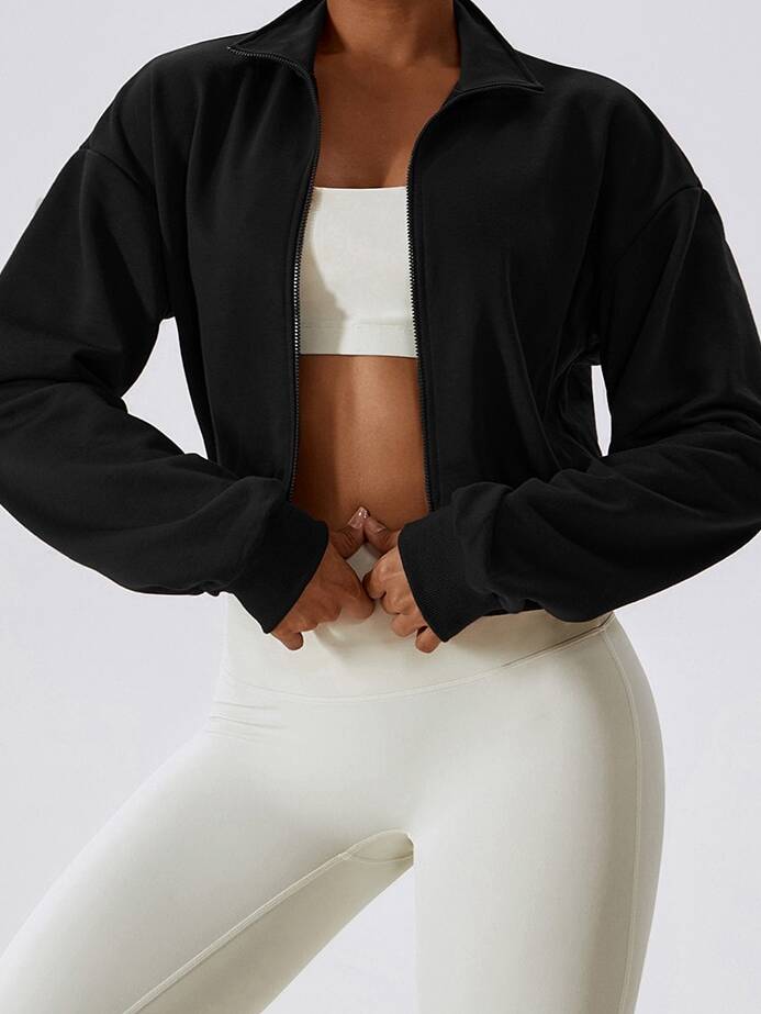 Ladies Zip-Up Cropped Long-Sleeve Jackets - Sexy, Stylish & Ready to Flaunt!