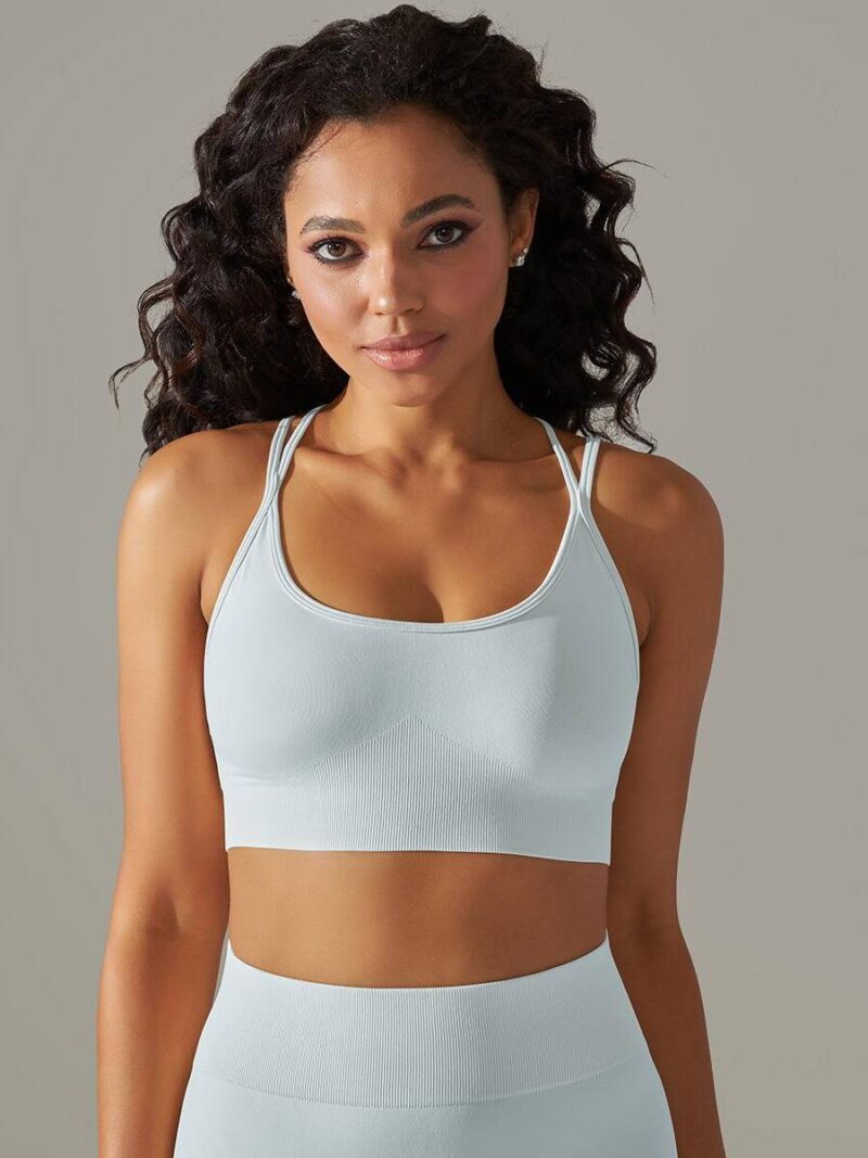Lift & Support Yoga Bra with Sexy Strappy Back Design - Perfect for Push-Ups!