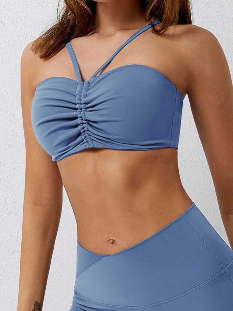 Luxurious Adjustable Spaghetti Strap Push-Up Sports Bra - Comfortably Enhance Your Workouts