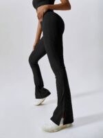 Luxurious High-Rise Ribbed Flared Booty Leggings - Perfect for Enhancing Curves!