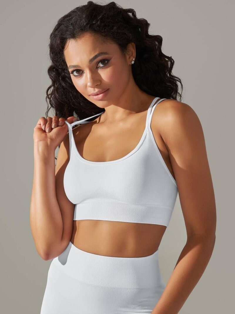 Luxurious Strappy Back Push-Up Bra for Yoga & Pilates - Unleash Your Inner Goddess!