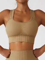 Luxuriously Soft, High-Stretch Square Neck Sports Bra with Padded Support for the Active Woman