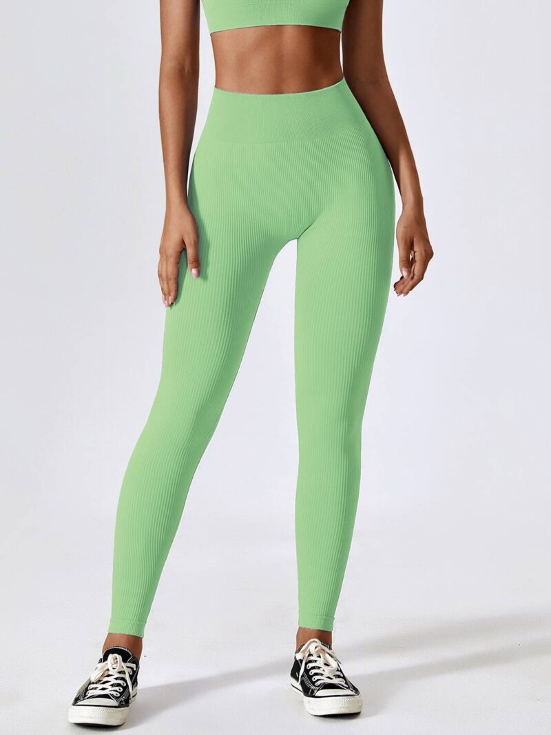 Luxuriously Soft High-Waisted Ribbed Yoga Pants - Stretchy & Comfortable for All-Day Wear