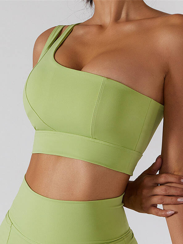 Sassy & Supportive One-Shoulder High Impact Sports Bra - Keep Comfy & Confident During Workouts!